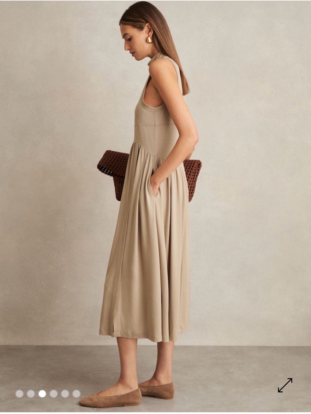 Reiss Blake jersey midi dress - Picture 3 of 9